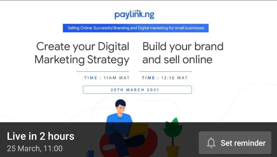 alexlobaloba's tweet photo. The first session of the #PaylinkMSMEBootcamp focused on Brand Building is happening TODAY at 11:00AM.

Registered?

Please check your email for the livestream link. 

If you haven’t registered, sharply click here: https://t.co/lMmbqusQLi
 
See you there! https://t.co/kLzHrSHtyB