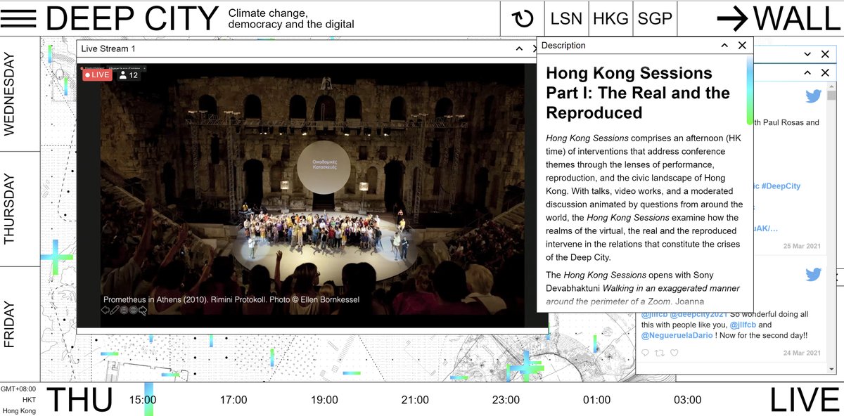 chris_dmp's tweet photo. Second day, live streaming from Hong Kong. Three parallel sessions: Lausanne, Hong Kong, Singapore #deepcity2021 https://t.co/0JjHmAqHPg