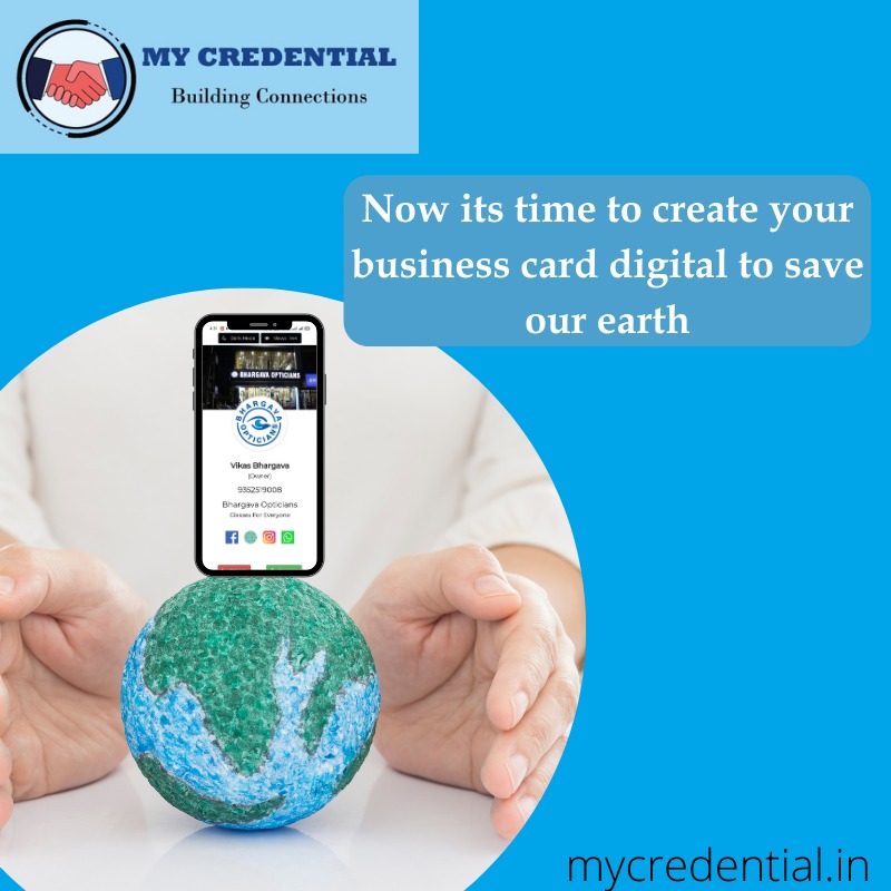 CredentialMy's tweet photo. Now its time to create your business card digital to save our Earth 🌎
For more details visit: https://t.co/sT06yRYLSj 
#mycredential  #anyprofession2021 #project #NEWLEVEL #create #createnow #connect #BuildingConnections #savepaper #ecofriendly #digitalidentity #saveearth https://t.co/5iZurf0r0t