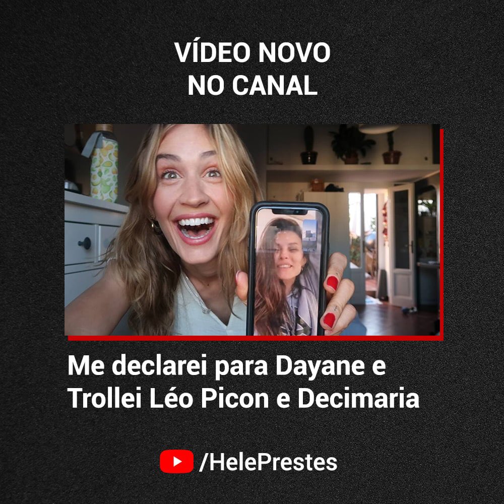 helenaprestes's tweet photo. ❤️Breaking news: 🌟Video novo no canal HOJE!!!!!!!!  Vcs pedirammmmm 🤣 https://t.co/NVl7YsZdpF