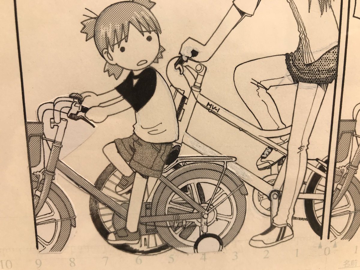 これとか、各コマに自転車描いてコピーして切り貼りしてるんだなぁとか 