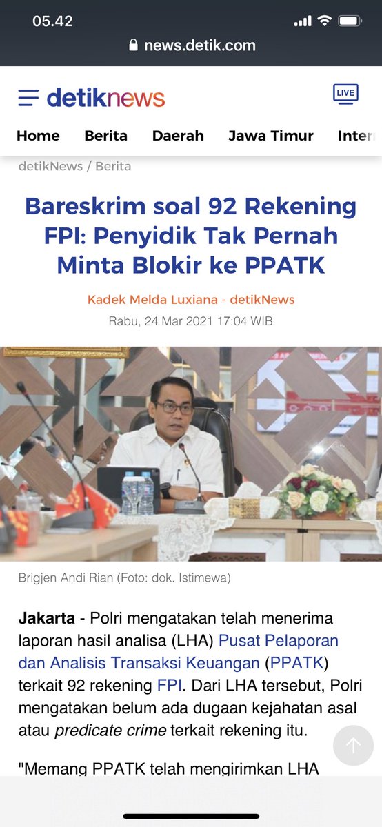 hnurwahid's tweet photo. Bareskrim belum temukan tindak pidana dalam rekening2 FPI yg dibekukan(6/3/21).Bareskrim tak minta kpd PPATK untuk blokir 92 rekening FPI(24/3/21). PPATK yg tak pernah blokir rekening koruptor2 Jiwasraya, Asabri dll, maka demi keadilan, mestinya PPATK sgra buka rekening2 FPI. https://t.co/jAcJDuO2Rm