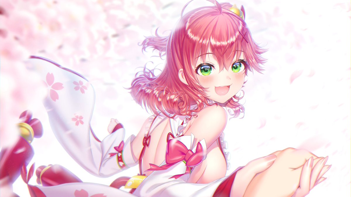 さくらみこ「#見た人も無言でピンク髪美少女貼れ
#さくらみこ #miko_Art 」|ぱんじゃむのなめ ＠ホロクル G-05のイラスト