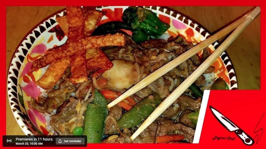 Straight_Cookin's tweet photo. Beef Stir Fry |The Menu Season 3 Ep: 3 premieres tomorrow at 10:00am on the YouTube channel: SlicingDicingGamingEntertainement #DigitalChef #SlicingDicingGaming #TheMenu #blackchef #blackcook #foodie #blackfoodie #blackyoutuber #smallyoutuber #cookingsho… https://t.co/JJt8zM4zOM https://t.co/7dhz3KrRSN