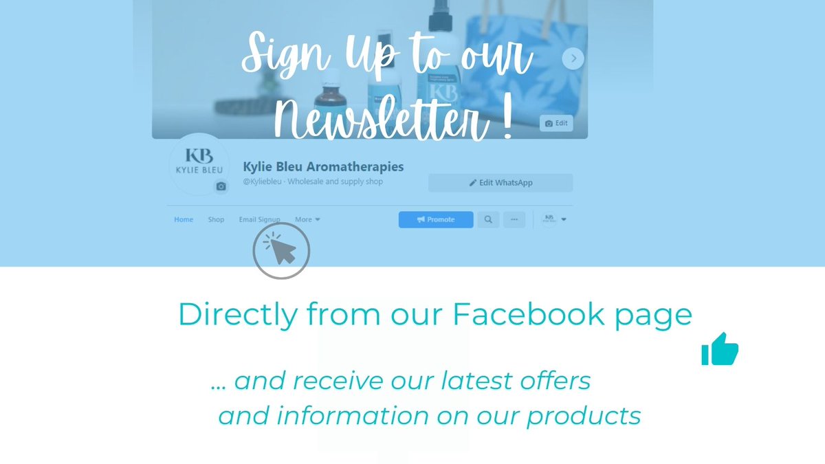 Sign up to our newsletter. You will now be the first to hear about our latest news and new launches.
Speak to you soon !😉

Visit our FB page bit.ly/2NSPdL6

#kyliebleu #essentialoil #essentialoils #supportlocalbusiness #aromatherapy #healthylifestyle #healthylivingl
