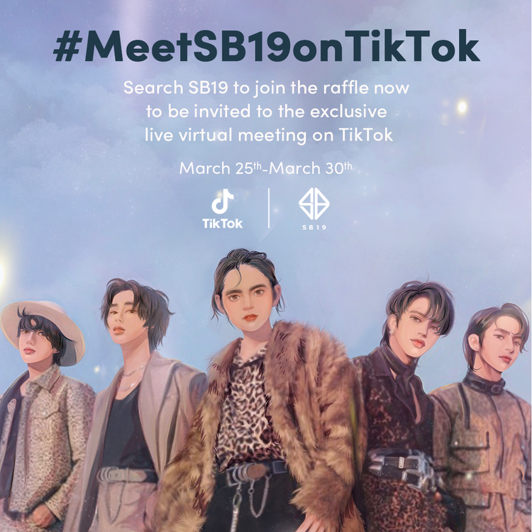 SB19Official's tweet photo. #MeetSB19onTikTok

Search SB19 on TikTok from March 25th-March 30th to create your customized raffle ticket to be invited to join our live virtual meeting on April 17th. Or click the link to join https://t.co/hNJDKfvYV3 https://t.co/KsWxDgiuCk