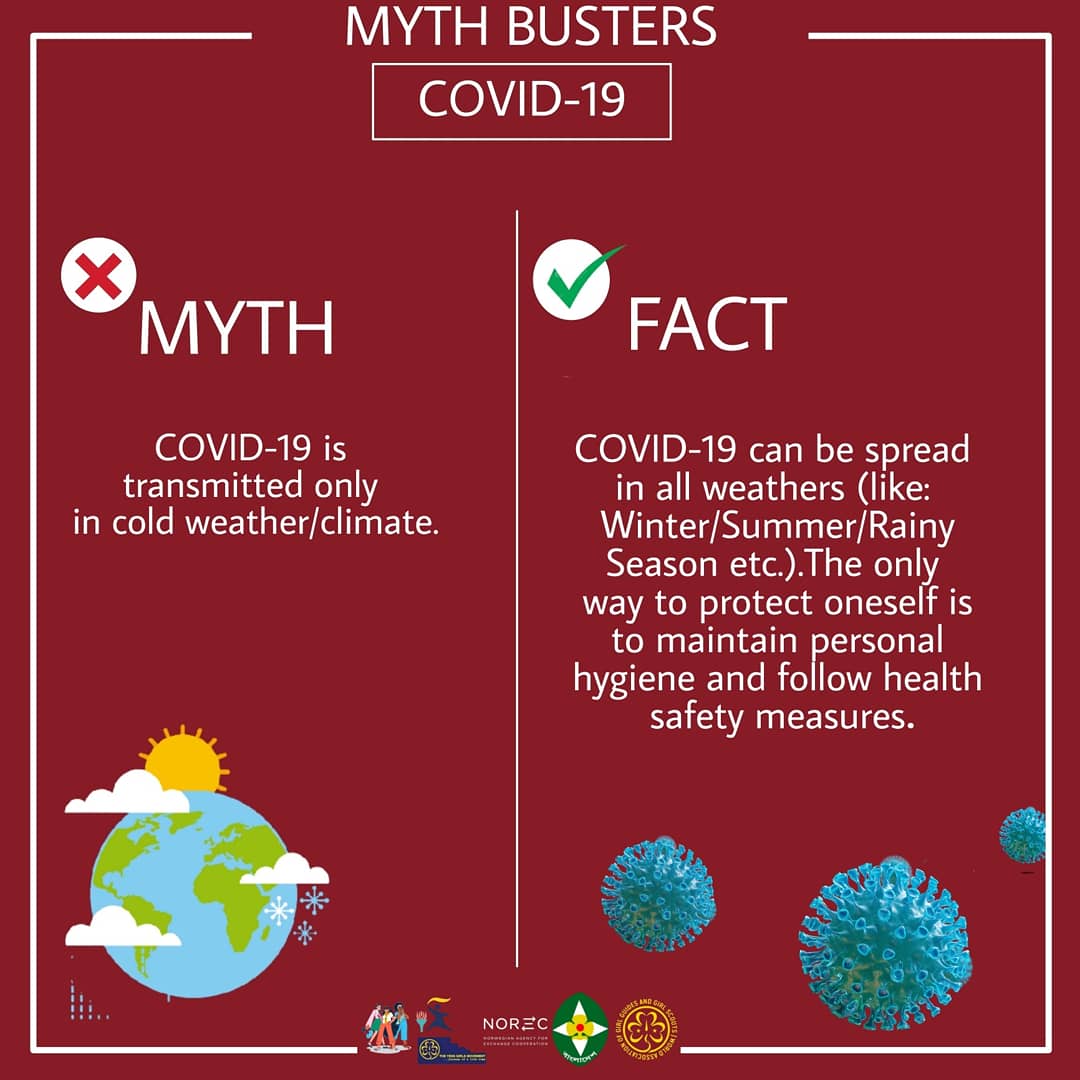 yessgirlsbgga's tweet photo. This March COVID-19 Response Team presents you with some common myths and their facts about COVID-19.
Mentored by:
Tamrin,Mubashwira, Beshara
Written by:Jannatul,Tazrian. designedBy:Arundyuti.
Reference-https://t.co/fY6lFdsANF
#StaySafe #followhealthguidelines #yessgirlsmovement https://t.co/QKJ9xuovPQ
