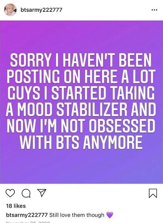 reactions on Twitter "bts army stan account instagram post sorry I