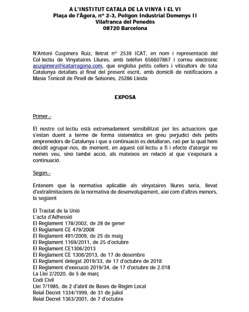 ClosdelsGuarans's tweet photo. La Generalitat multa amb 4.000€ el fet d'incloure el en nom del teu poble a l'etiqueta i fa la vista grossa amb l'inclompliment de la seva propia normativa per part de les D.O.'s com es els rendiments màxims i kg/ha. @RFrancas @rac1 @elmonarac1 @CatalunyaRadio @tv3cat @VADEVI https://t.co/zsUVfGxiG6
