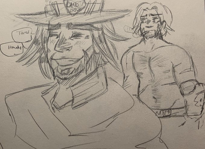 sketch of my version of McCree, who's Cree (hence his name lol) and he has a dad bod ❤️ 

#sketch #nativetwitter 