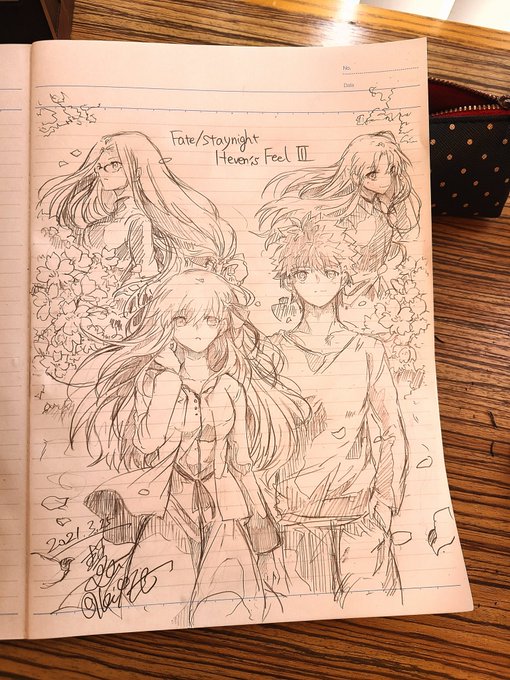 カフェの中でまた描かせてもらいました。
今回はノート自前なので置いては来れなかったけど、スタッフさんに感想沢山貰って嬉しかったです、、、!
幸せな時間をいつもありがとうufotable、、、っ 