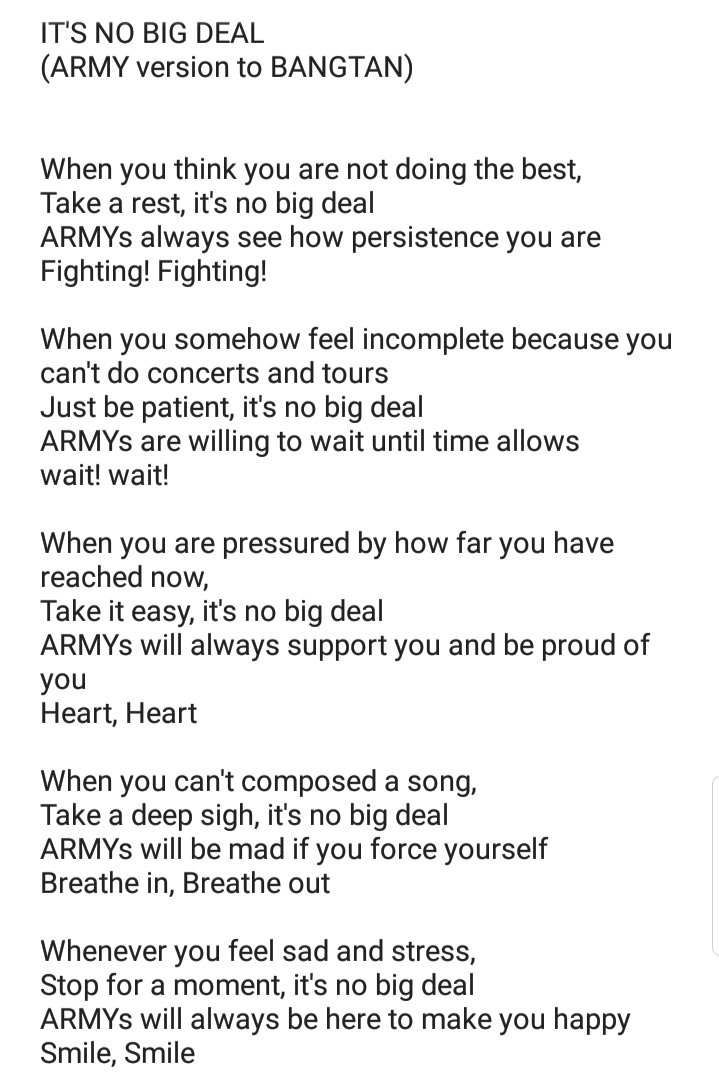 vintaetae's tweet photo. Hello! annyeong!

I made a poem entitled, "IT'S NO BIG DEAL" just like Taehyung's poem but this is ARMY version to BANGTAN

I'm not good at vocabulary but this is what I am feeling :>

Please take time to read 😭

#BTS #방탄소년단  @BTS_twt https://t.co/VejfK9ht58
