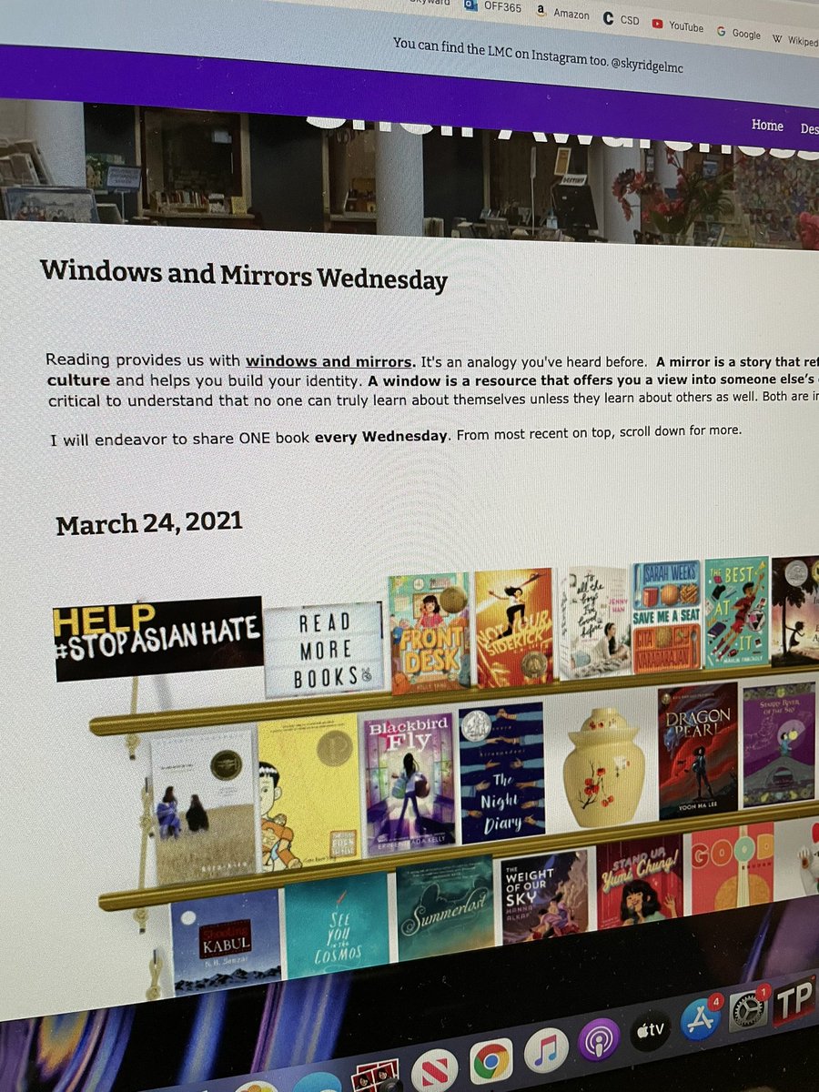 skyridgelmc's tweet photo. I made this virtual bookshelf because one book leads to another and I canβt choose just one book. #windows&mirrors #StopAsianHate #virtualbookshelf https://t.co/RWMCtW1hKd