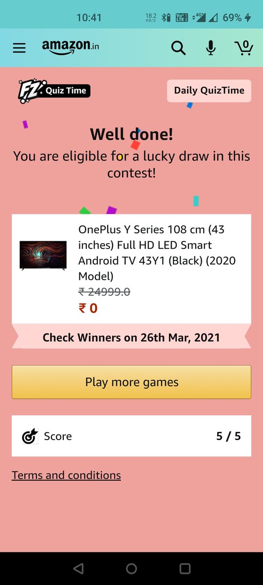 polawalaparimal's tweet image. #AmazonQuiz #AmazonQuizAnswer #QuizTime #QuizTimeMorningWithAmazon #OnePlusTVQuiz #OnePlus