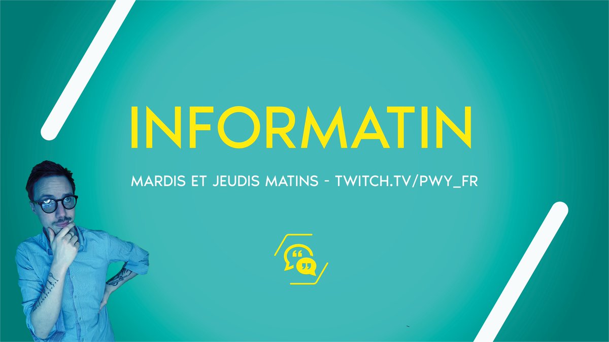 On s'informe, et on se questionne ce matin autour de l'actualité, de 6h30 à 8h30 sur twitch.tv/pwy_fr !

#twitch #revuedepresse #infos #streaming <a href="/Stream_Francais/">Stream Français</a> <a href="/PetitsStreams/">SoutienPetitsStreams</a>