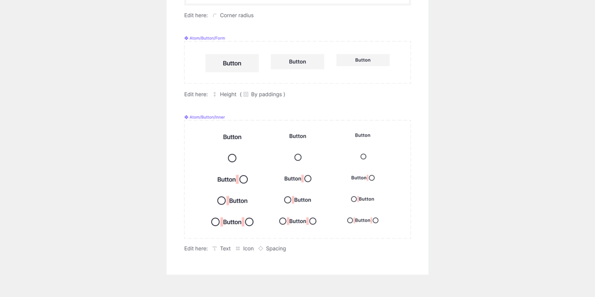solidshapespro's tweet photo. Just 4 mouse clicks to major restyle all buttons.

We made a thoughtful structure of each component. Let's look at the button. You can edit the corner radius and main color in one place. Changes apply to all component variants.

#components #designsystem #figma https://t.co/EvkSQJf79d