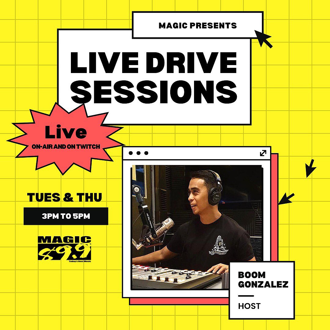 Magic899's tweet photo. Tune in to the Magic on Tuesdays and Thursdays for some #LiveDriveSessions with @gamedaywithboom, 2 full hours of live music from some of your favorite artists! Tune in at 3pm on-air or via Twitch! https://t.co/dsaqhEWZ8g