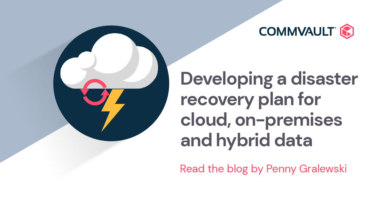 What's next for the future of cloud disaster recovery? Being ready. Learn how to prepare your data in the #cloud, on-prem , and #hybrid environments , in this blog by <a href="/virtualpenny/">Penny Gralewski</a> from #Commvault ow.ly/XpHG50E7P7U
