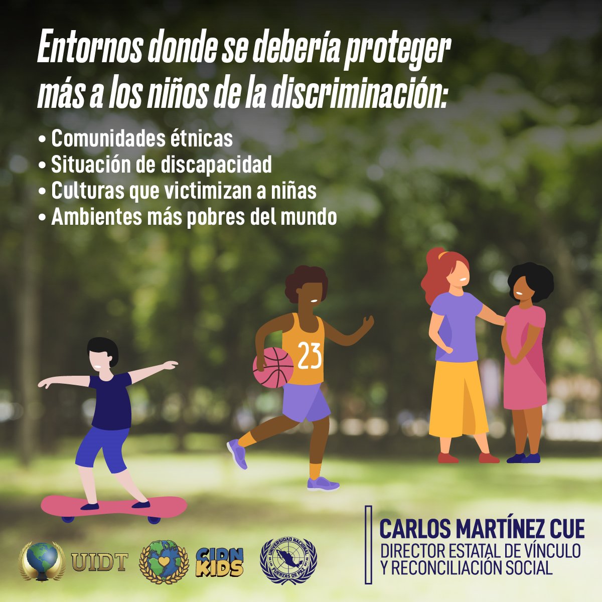 cmartinezcue's tweet photo. La Convención Internacional de los Derechos del Niño señala que no deben ser víctimas de discriminación por ningún motivo, y deben disfrutar de su derecho a una protección eficaz. Bloque #UIDT #UNFP #CIDN https://t.co/UVZzCgI0Rf