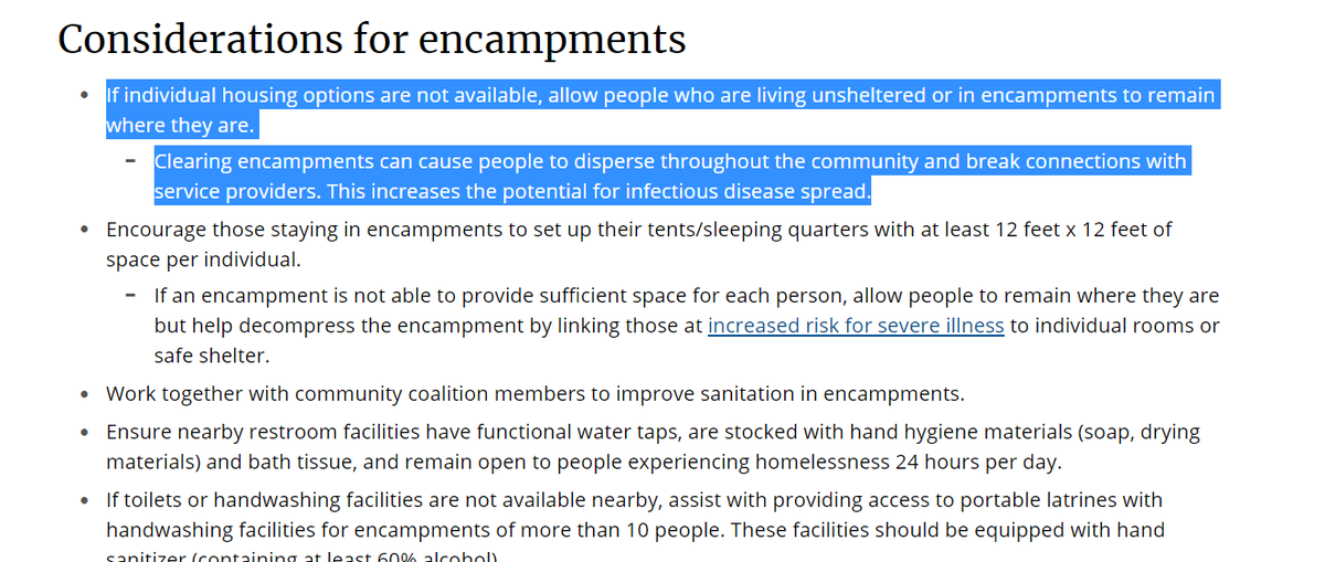 babyfacehooks's tweet photo. @MitchOFarrell This is the CDC Guidance for Encampments. Why did you decide to blatantly disregard CDC guidelines? https://t.co/2sVk4ZM354