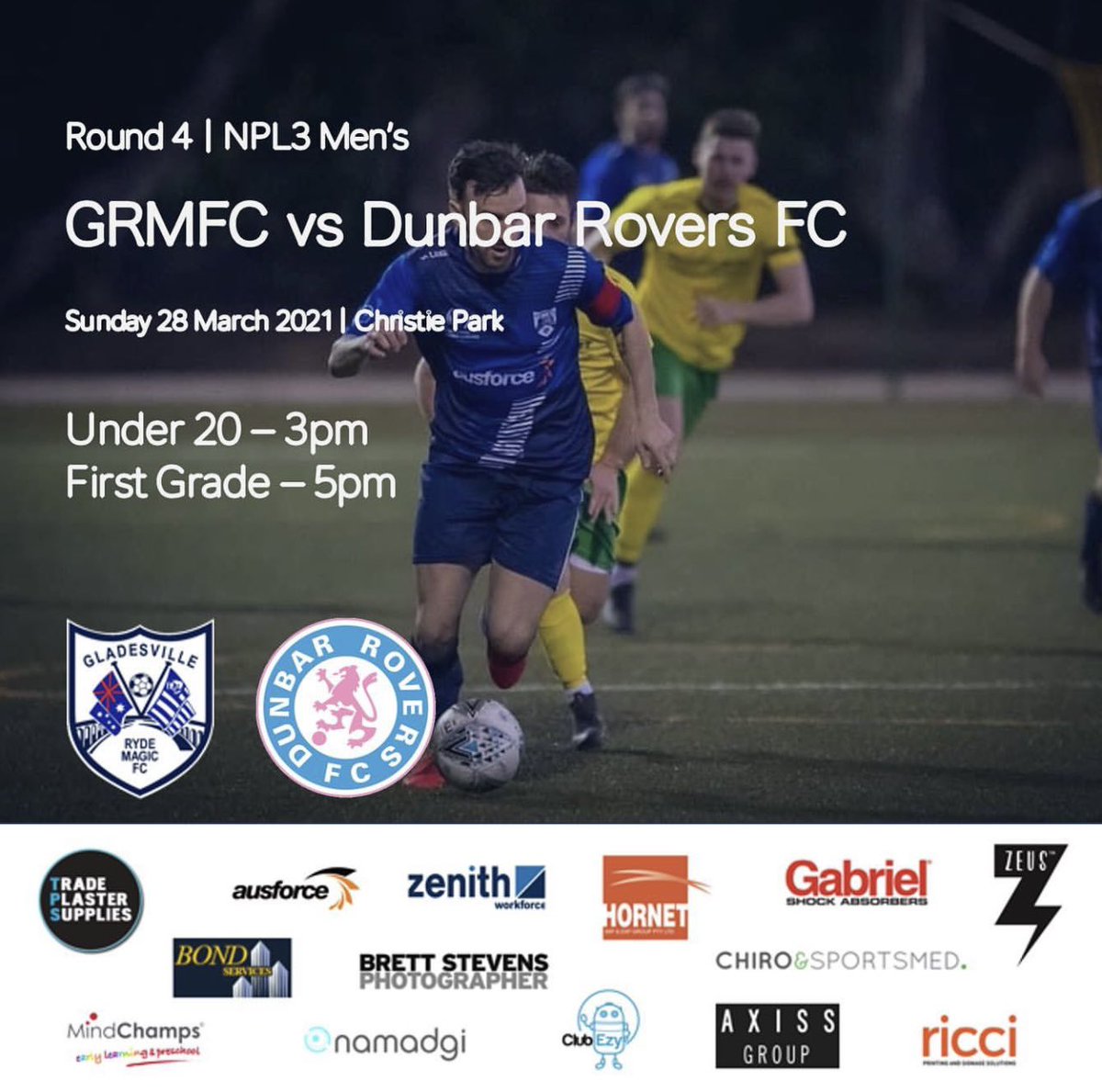 grmfc's tweet photo. Join us at Fortress Magic for a full weekend of fixtures. On Saturday our SAP squads will be taking on Camden Tigers while our Youth squads play Parramatta FC. On Sunday our Senior squads will take on Dunbar Rovers with U20’s kicking off at 3pm and First Grade at 5pm. #grmfc https://t.co/3eEjkmN8sv