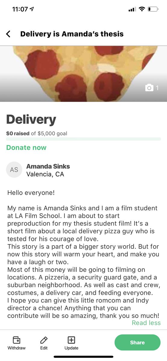 pippisinks's tweet photo. YOU GUYS!!! My thesis is HERE!!! If anyone could help and donate I would be extremely grateful! Also, just spreading the word would be a big help! Thank you so so much!! ❤️🍕
#pizza #pizzeria #studentfilm #thesisfilm #lafilmschool #filmschool #film #director #studentdirector https://t.co/fY5xZsesJH