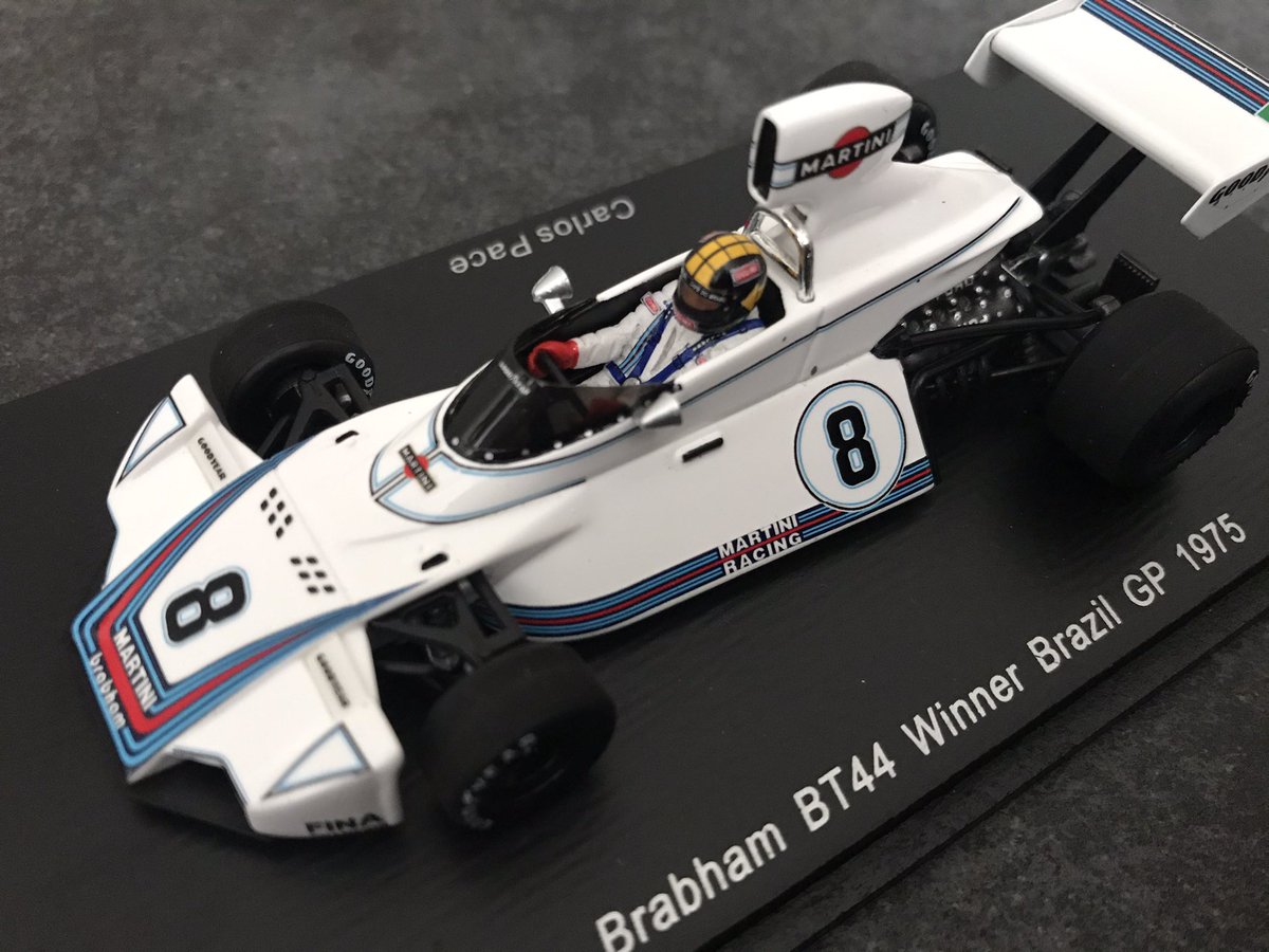 MarcovanHarn's tweet photo. Happy with this addition to my #classicF1 #modelcar #collection !! 👍🏼😊 
The #brabham #bt44 in which #carlospace won the #BrasilianGP #1975 🇧🇷

#modelcars #modelcarsofinstagram #spark #sparkmodels #sparkmodel #f1model #F1 #formula1 #f1history #f1historia #brasil #brazil #legend https://t.co/2m9ExDa7hy