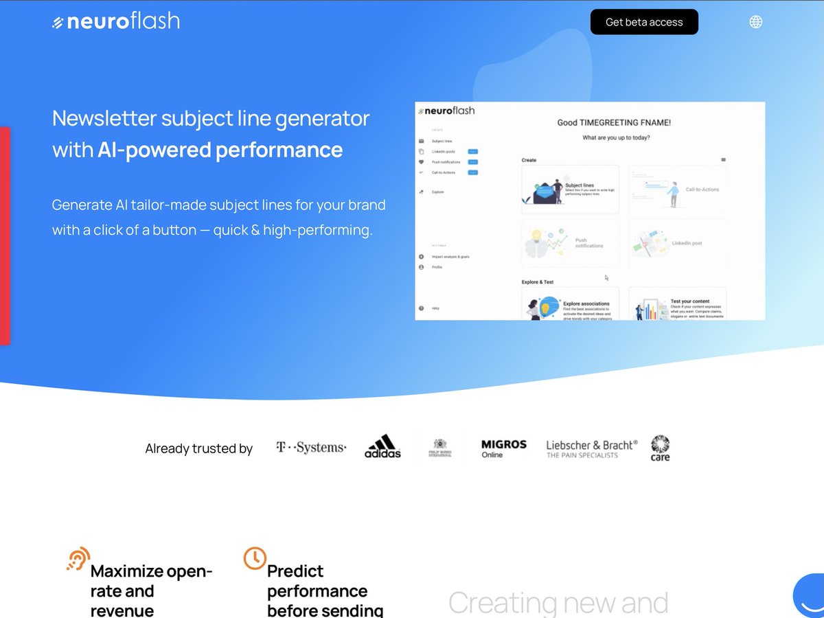 BetaList's tweet photo. AI-powered Newsletter Subject Line Generator: Generate subject lines for your brand with one click for higher open-rates

https://t.co/DDKBYKpe6I https://t.co/0k9oqfNNLH
