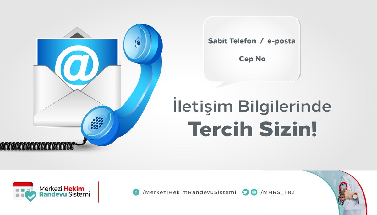 MHRS_182's tweet photo. MHRS'ye üyelik oluştururken iletişim bilgileri alanında ya cep telefonu numaranızı ya da sabit telefon numaranızı ve e-posta adresinizi belirtmeniz gerekmektedir. Bu bilgileriniz, sizinle iletişime geçmek için ve güvenli bir şekilde şifre yenilemeniz gerektiğinde kullanılacaktır. https://t.co/QhElZ5fNvy