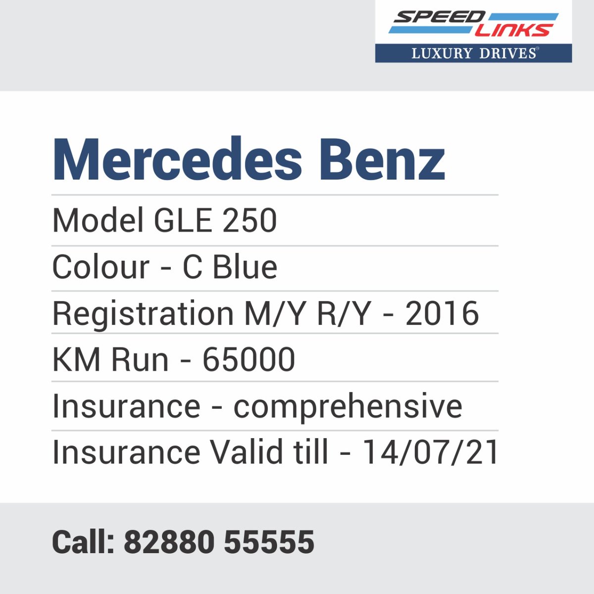 speedlinks2017's tweet photo. Charming Blue Mercedes Benz, GLE 250 parked in SpeedLinks Luxury Drives is the total value for money.  It is a certified pre-owned luxury car with insurance valid till 14/07/21. Bring home your dream luxury car at Rs. 42 Lacs only. 
#Mercedes #MercedesBenz #Model #GLE250 #BOSCH https://t.co/HC3a2PcyH6