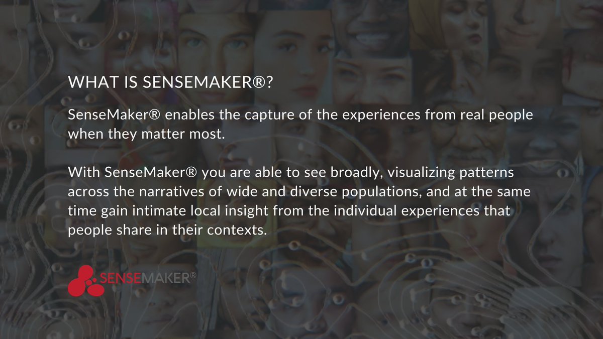 TheCynefinCo's tweet photo. Over the next few weeks, we'll be posting a series of SenseMaker® updates based on our most asked questions. 

This week we start with the basics. 

What is SenseMaker®? 

Let us know what you'd like to see!

#becausehumans
#sensemaker #sensemaking #complexity https://t.co/tvw48BWZW4
