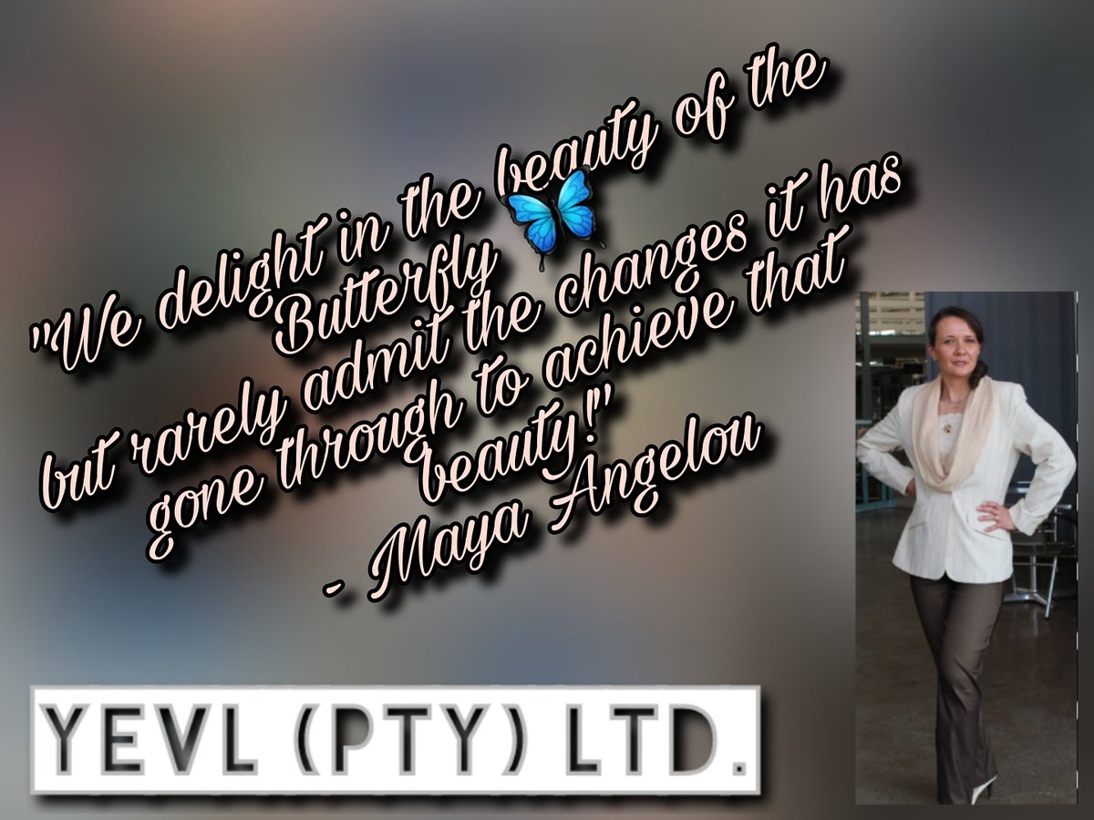 YvonneVenter's tweet photo. There is no such thing as an overnight success.
When we take the time and make the effort, we can achieve the metamorphosis needed to become successful.
#SelfDevelopment #FromZero2Hero
#YEVLPtyLtd https://t.co/vv81wy1UUc