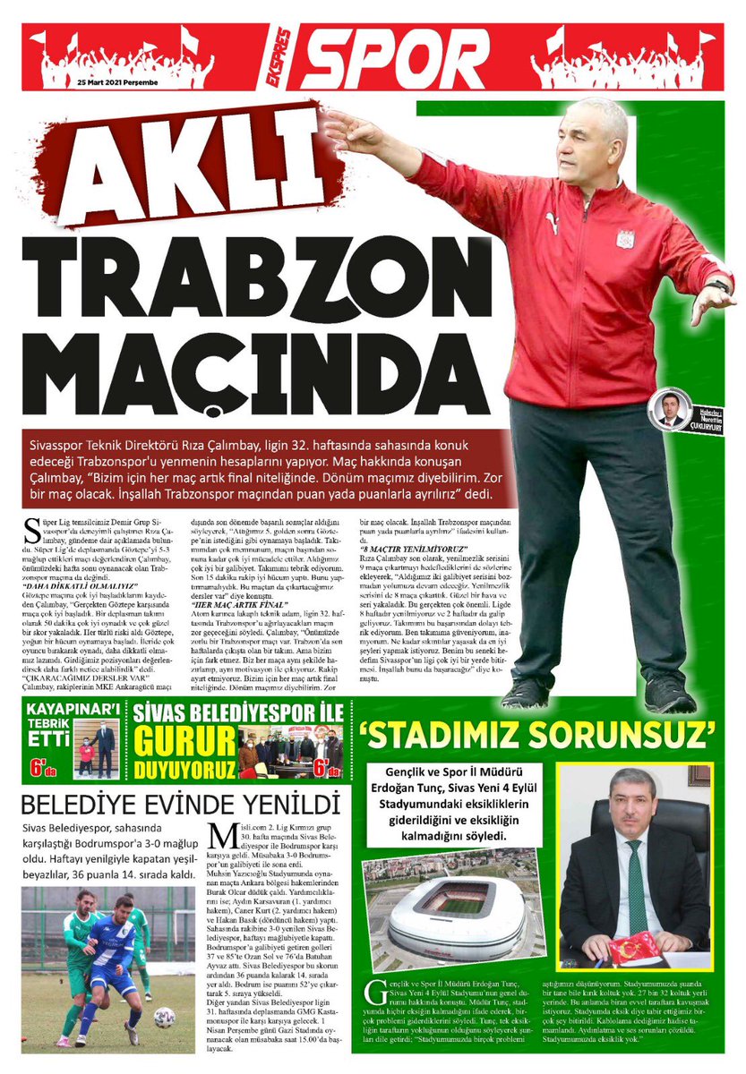 Sivas Ekspres Gazetesi (@ekspressivas) on Twitter photo 