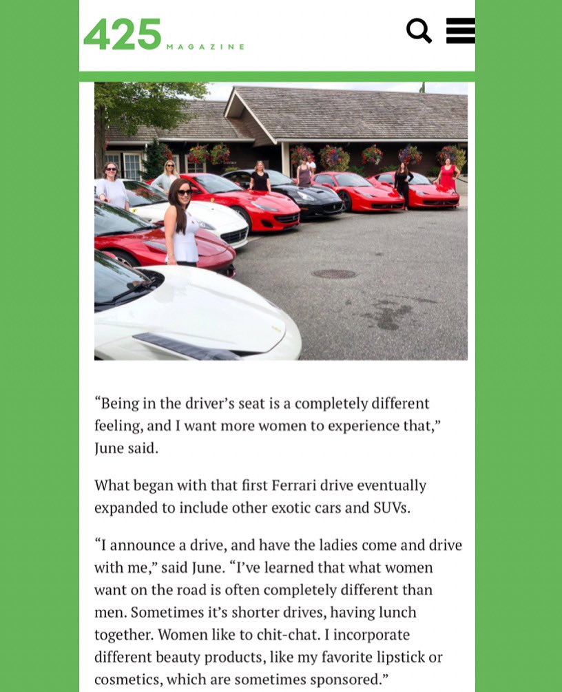 BeautyAndKeys's tweet photo. Hey car girls, heyyyy! 🙋🏻‍♀️💜👩🏻‍🤝‍👩🏼🚗
Remember our female only, Ferrari drives? Check out @425Magazine’s feature 🏎💨

@jameijune is now the National Women’s Council Chair for the @ferrariclub. 
Want to learn about the incredible #FerrariClub?! Message her! More car girls, more fun! https://t.co/jMpCowfCK7