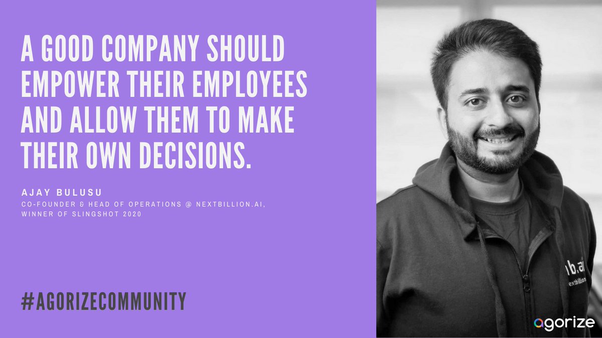 What defines a good company for you? Ajay believes that company culture has always been the most important thing for him. Read our interview article with Ajay Bulusu, the Co-Founder of Nextbillion.ai, about his journey as an entrepreneur: bit.ly/nextbillionai_…