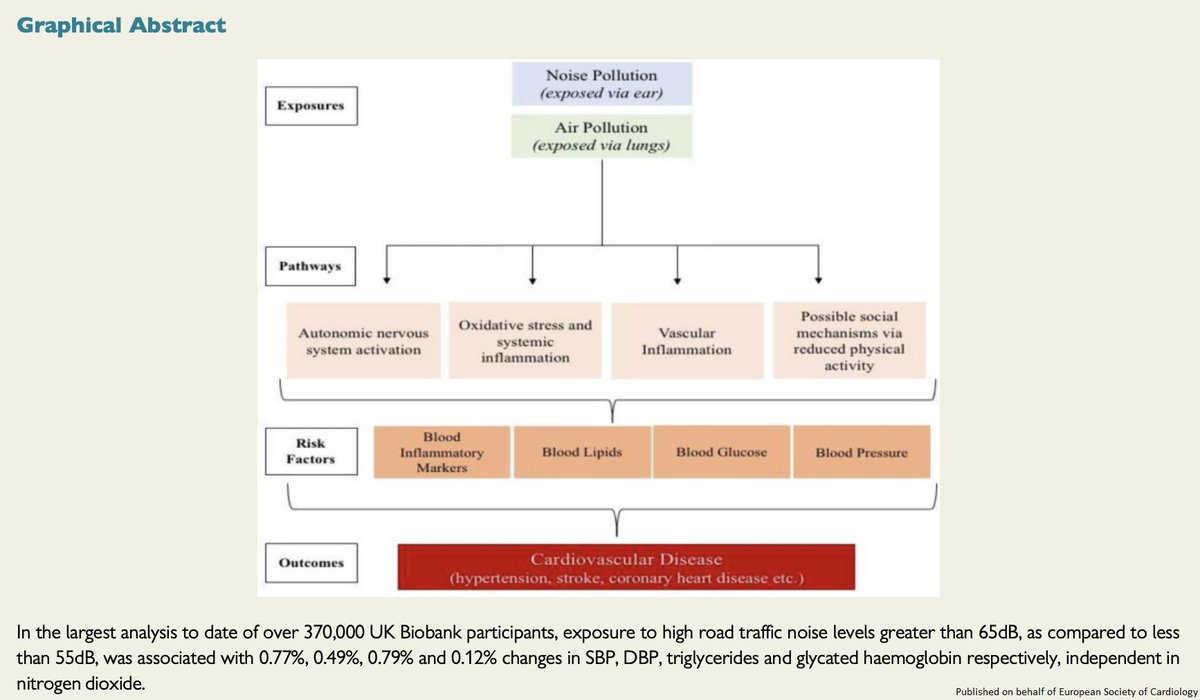 ESC_Journals's tweet photo. Road traffic noise is bad for cardiovascular health: data from more than 370,000 participants in the UK Biobank revealed small but adverse changes in blood pressure and cardiovascular biochemistry https://t.co/N0lQISnLJn 

@escardio @ehj_ed @rladeiraslopes #EHJ #ESCYoung https://t.co/Av5wVr5WpW