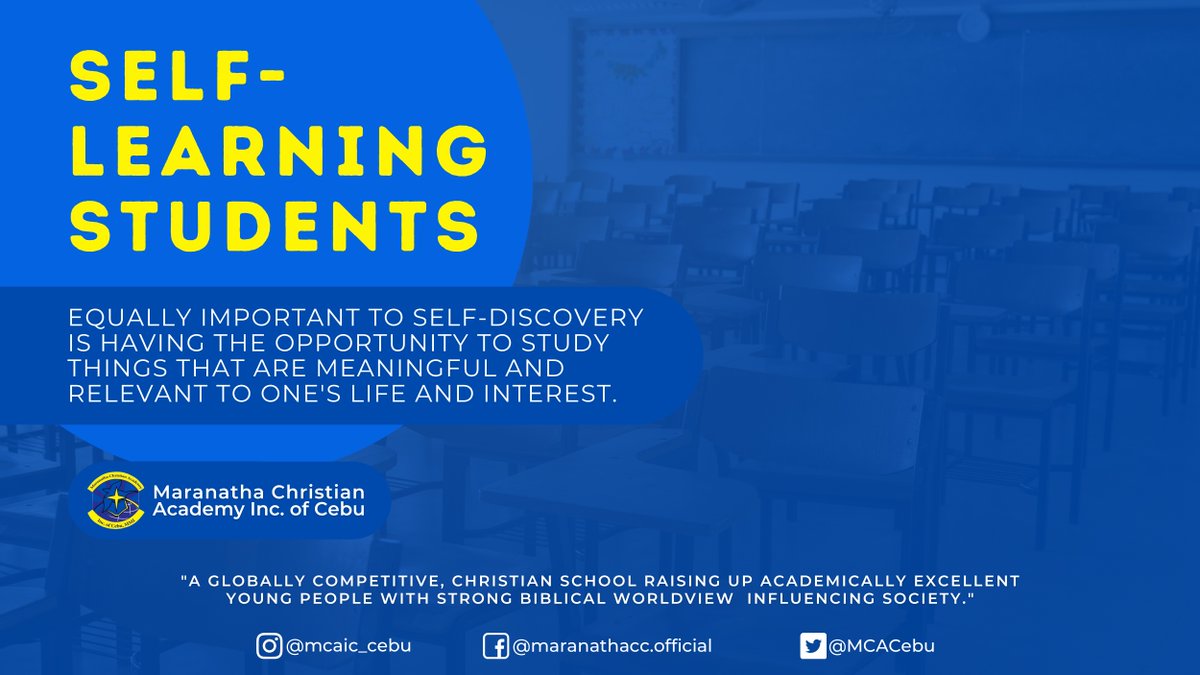 MCACebu's tweet photo. With our modular activities where students got the chance to learn at their own pace, it help enable the learners to be one, a motivated self-learning gem.

Visit our website to know more about MCAIC Education
https://t.co/epFgQcaJnc

#education #learning #excellence #motivation https://t.co/9qcl6pTKyy