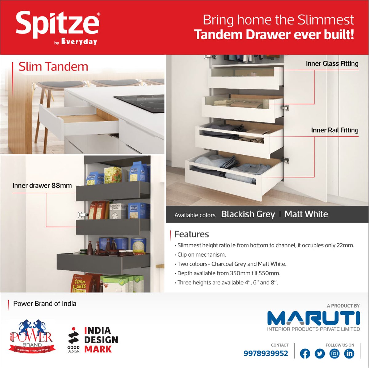 KitchenDesire's tweet photo. @SpitzeEveryday is introducing Latest Slim Tandem Box Drawers, highly recommended by Architect & Designers to make your kitchen elegant and adorable!
For enquiry: https://t.co/DBTtbBUJ2Q
#spitzeeveryday #tandembox #tandemboxes #woodentandembox #slimtandembox #glasstandembox https://t.co/0UJLzYayWx