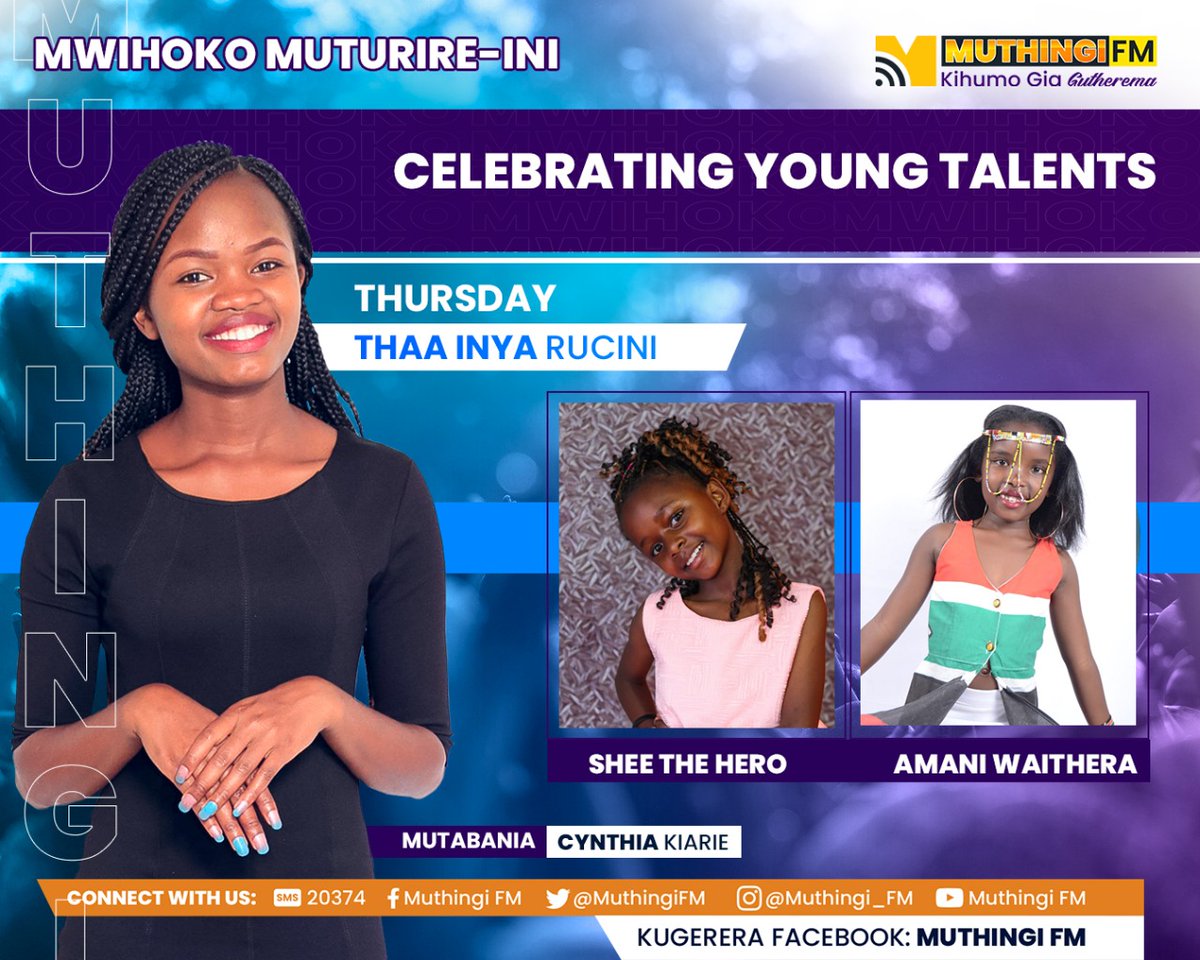 MuthingiTVFM's tweet photo. Rekei twana tuke kwi Jesu
@cynthiakiarie
https://t.co/CLKl1VMmQf
#muthingifm
#mwihokomuturireini
#TalentThursday
SMS 20374
https://t.co/CLKl1VMmQf https://t.co/wsrdaB0oOT