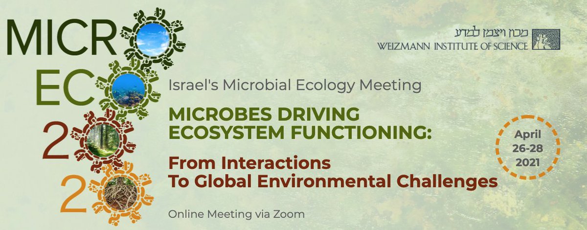 @vardilab (@vardilab) on Twitter photo Fasten your seatbelt, and come explore the tight links between microbes and ecosystem functioning for the first MicroEco Meeting <a href="/WeizmannScience/">Weizmann Institute</a> ! Interactions, metabolism, adaption, extremophiles.. you name it ! 26-28 April via Zoom.
Prgm/Registration: weizmann.ac.il/conferences/MI… Fasten your seatbelt, and come explore the tight links between microbes and ecosystem functioning for the first MicroEco Meeting <a href="/WeizmannScience/">Weizmann Institute</a> ! Interactions, metabolism, adaption, extremophiles.. you name it ! 26-28 April via Zoom.
Prgm/Registration: weizmann.ac.il/conferences/MI…