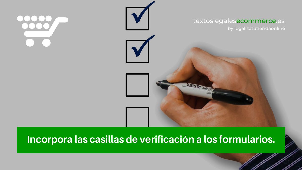 ecommercelegal's tweet photo. Incorpora las #cláusulaslegales #rgpd #lopdgdd y las casillas de verificación✅#checkbox en los formularios electrónicos de tu🛒#ecommerce #tiendaonline  

ℹ️ https://t.co/8nW5NguGa6

#transparenciadigital #marketplace #sitioweb #negociodigital #marketingdigital #ecommercelegal https://t.co/3ad4UHxkWS