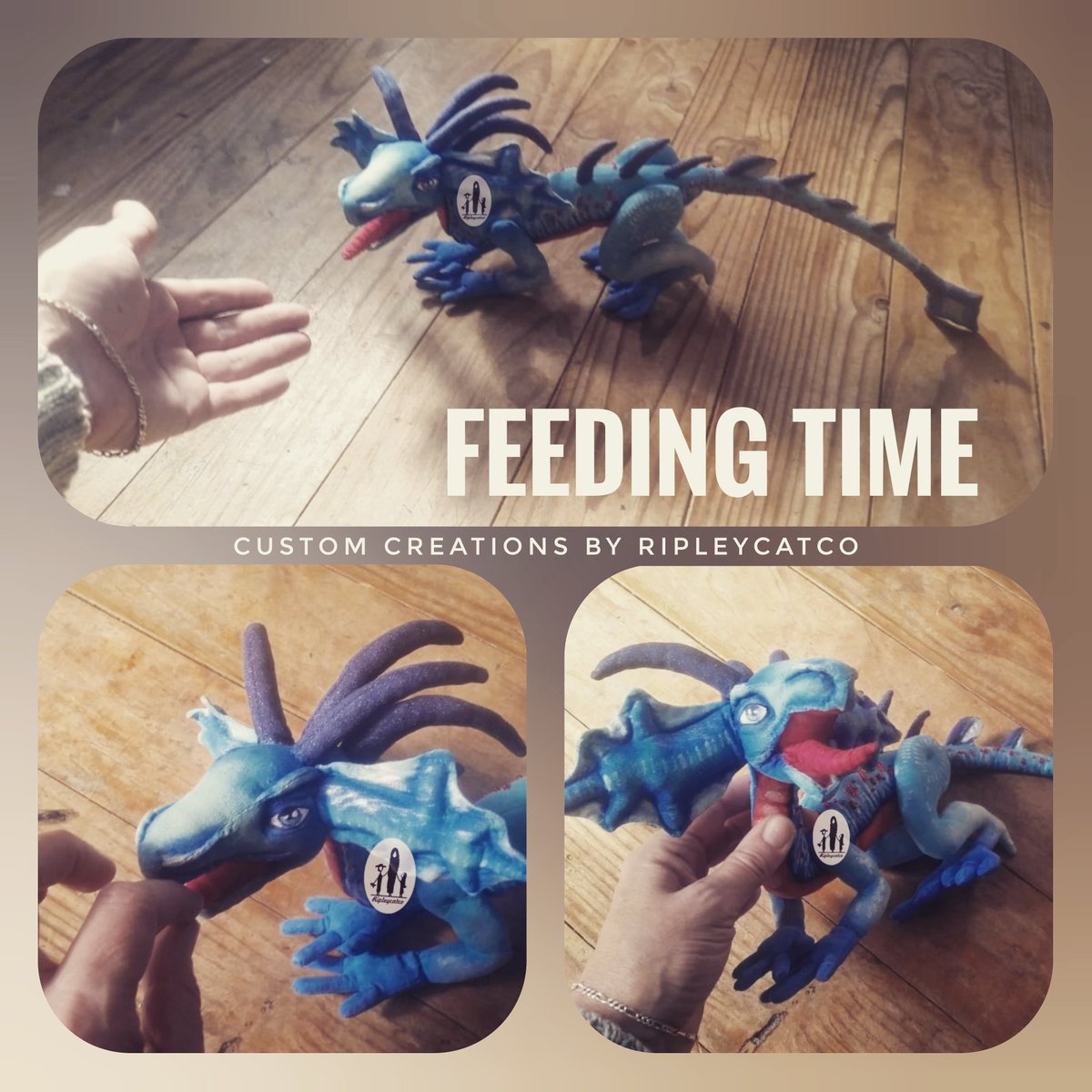 Ripleycatco's tweet photo. Poppy Dragons love  crumbly cookies.
#ripleycatco #textileartist #dragons #notclay https://t.co/grnfs0Dm5H