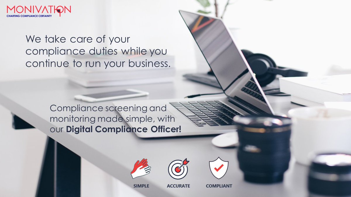 #Monivation solves any Regulatory Compliance challenges with its Digital Compliance Officer, which incl real-time biometric KYC via our DHA integrated selfie app.

Visit our website to find out how and request a demo. monivation.co.za

#RegTech #AML #Sanctions #KYC #FICA