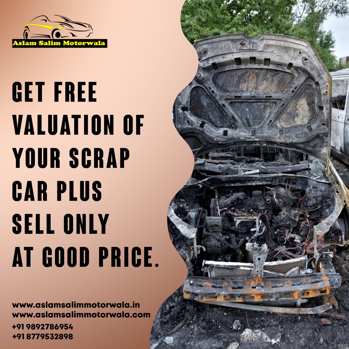 AslamMotorwala's tweet photo. Get free valuation of your scrap car plus sell only at good price.
Only at- @aslam_salim_motorwala
For more call us at: 8779532898  98927 86954

Social media partner-: @intellects_01

#aslamsalim #aslamsalimmotorwala #motorwala #scrapcars #nonworkingvehicles #damangedcars https://t.co/aotZEAd5S3