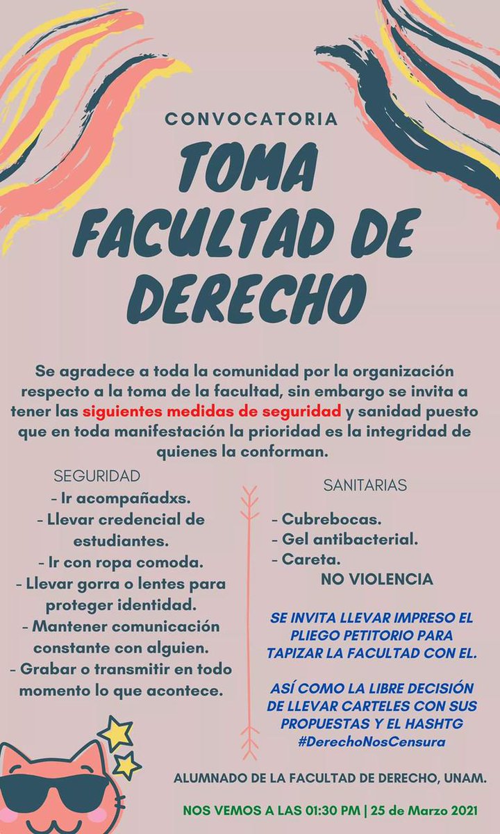 Arlethsine's tweet photo. #DerechoNosCensura #UNAMNoPaga #VocaciónNoExplotación #IntimidanEnDerecho 
#NoALasRepresalias https://t.co/9RshPZFocF