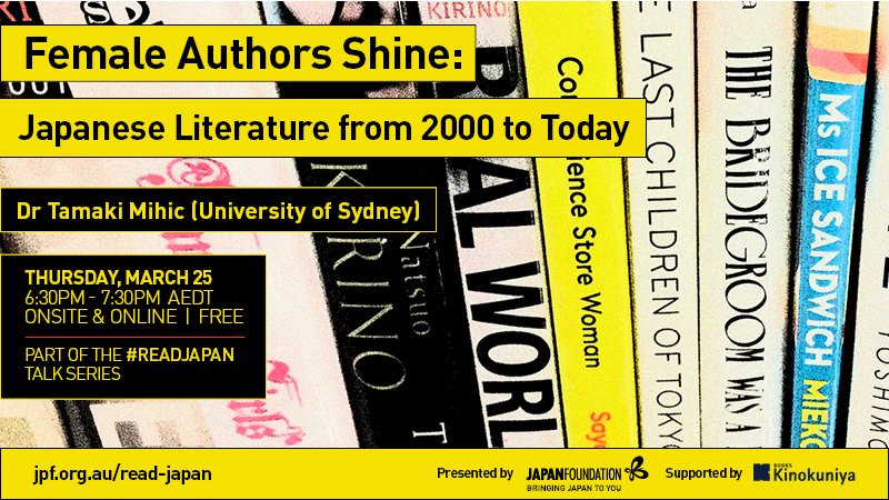 JPFSydney's tweet photo. About to welcome Dr Tamaki Mihic of @USydSLC for our FINAL #ReadJapan talk tonight. Fortunately the rain has cleared up! We've got a bumper talk and reading list for tonight's installment and we just can't wait to share it all with you :) https://t.co/DVrlsoFKYg
