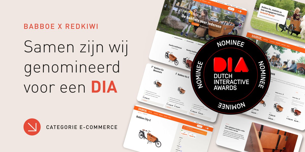 YES! Samen met <a href="/babboe_bakfiets/">Babboe Bakfietsen</a> maken we digitale impact en onze samenwerking is bekroont met een DIA nominatie in de categorie E-commerce. Ontzettend trots op ons partnership en wat we hebben neergezet!

dutchinteractiveawards.nl/nominaties/#ec…

#babboe #bakfiets #bakfietsen #ecommerce #award