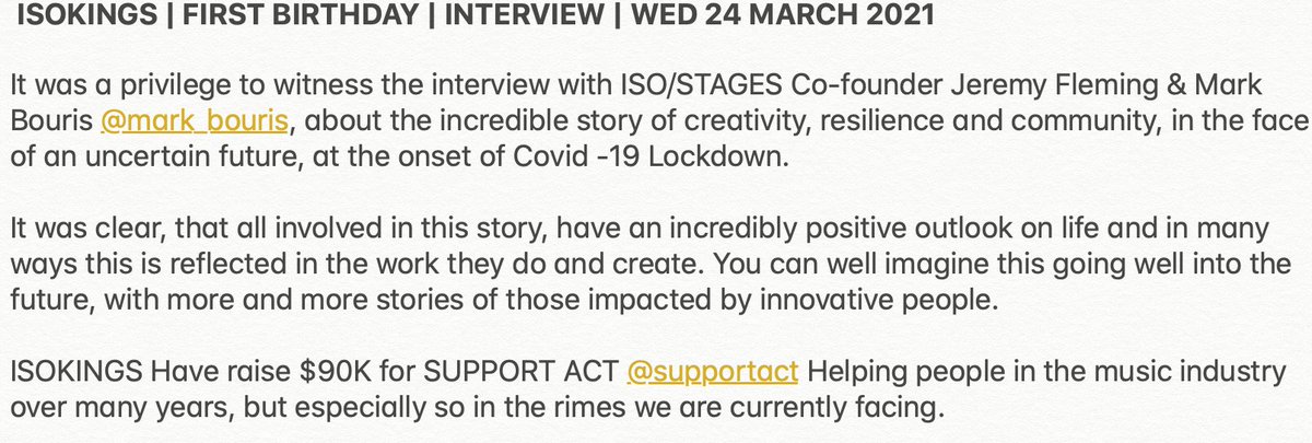 davevagg's tweet photo. ISOKINGS | FIRST BIRTHDAY | INTERVIEW | 24/3/2021
#isokings #stagekings #furniture #stage #design #mechanics #wood #metal #desks #furniture #markbouris #jeremyfleming #firstbirthday #event #celebration #interview #music #musicindustry #shows #eventphotography #australia https://t.co/qUNKetmYIz