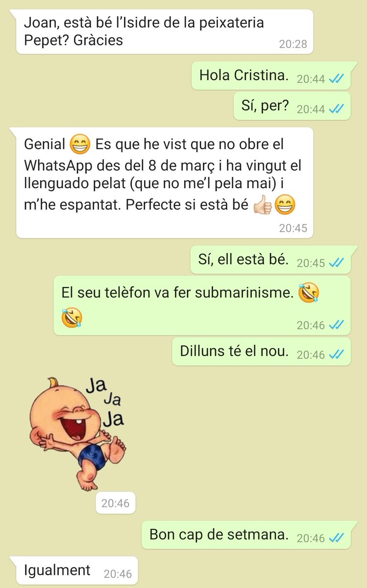 JoanFontM's tweet photo. Aquest missatge és entre una clienta i el responsable del @MercatIndep referent a un paradista. https://t.co/bX7xD37FwI
