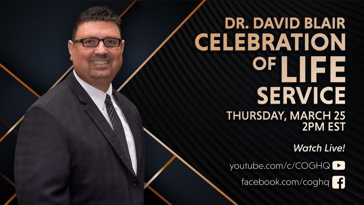 robbailey's tweet photo. Celebrate the incredible life, global ministry and eternal impact of Dr. David Blair today at 2:00 pm EST at the North Cleveland Church of God.  The service will also be streamed at https://t.co/hL7ZChKZON and https://t.co/NsncwKSHDJ https://t.co/vRkK132IXR
